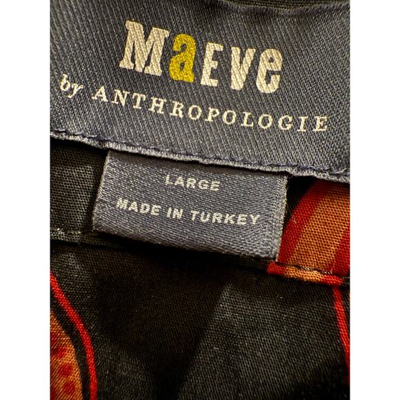 Anthropologie Size Large The Bettina Shirt Dress by Maeve Autumn Navy Floral - Picture 4 of 6